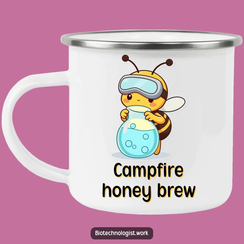 Funny Bee Scientist Camping Mug: Fuel Your Adventures with Industrious Charm