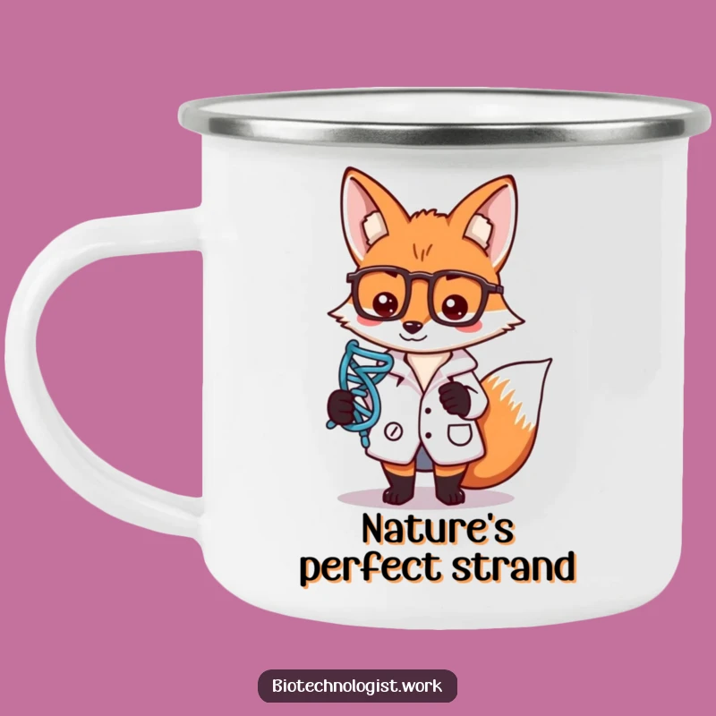 Funny Lab Fox Camping Mug: DNA Explorer Drinkware, Humorous Gift