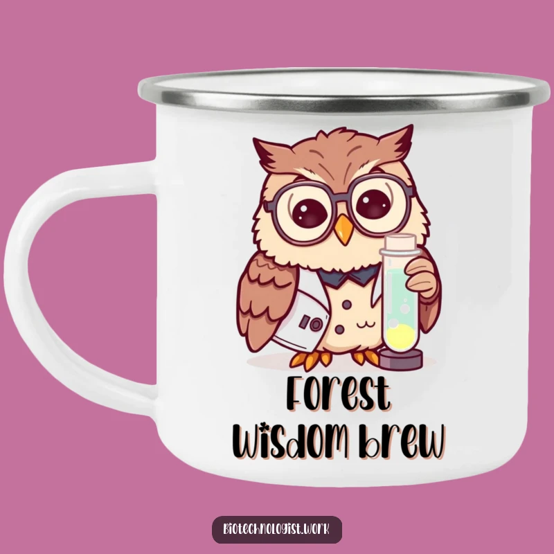 Funny Owl Scientist Camping Mug: Explore Nature with Wise Critter Charm