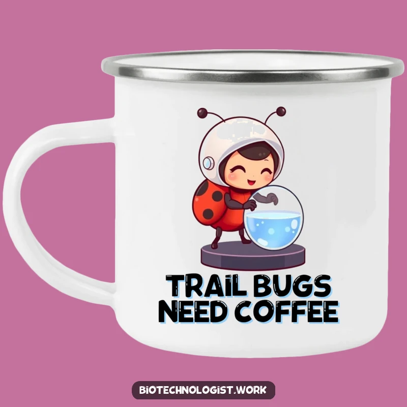 Funny Ladybug Scientist Camping Mug: Explore Nature with Tiny Helmet Charm