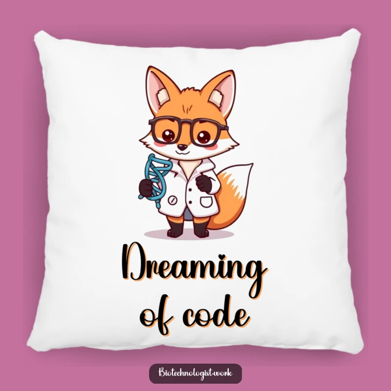 Funny Lab Fox Pillow: DNA Comfort, Humorous Accent