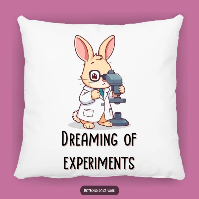 Funny Lab Rabbit Pillow: Cozy Scientific Cushion, Perfect Humorous Accent