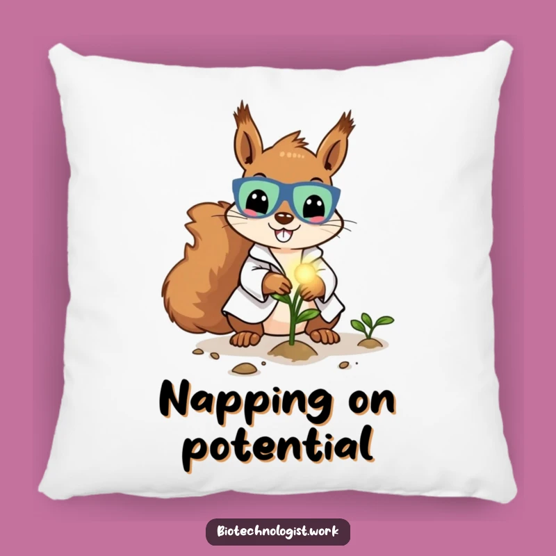 Funny Lab Squirrel Pillow: Comforting Seed Planter, Humorous Accent