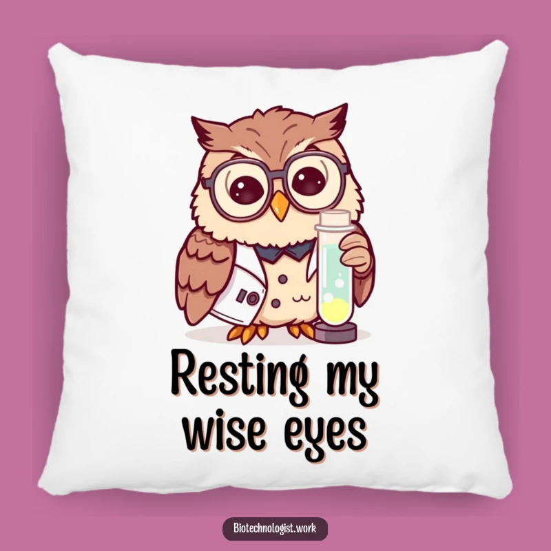 Cozy Funny Owl Scientist Pillow: Rest Your Head on Wise Critter Comfort