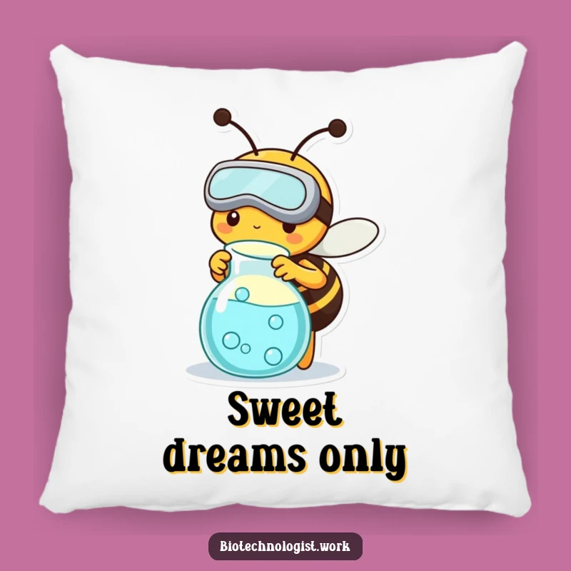 Cozy Funny Bee Scientist Pillow: Rest Your Head on Diligent Critter Comfort