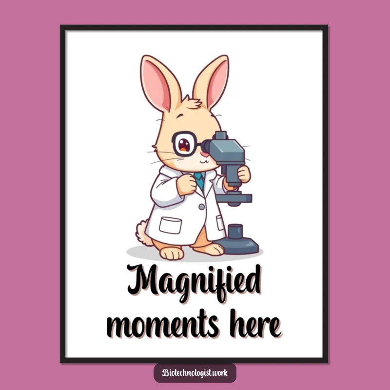 Funny Lab Rabbit Digital Art: Scientific Wall Decor, Perfect Humorous Gift