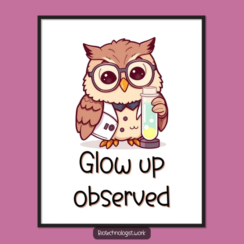 Funny Owl Scientist Digital Art: Instant Wisdom for Your Walls