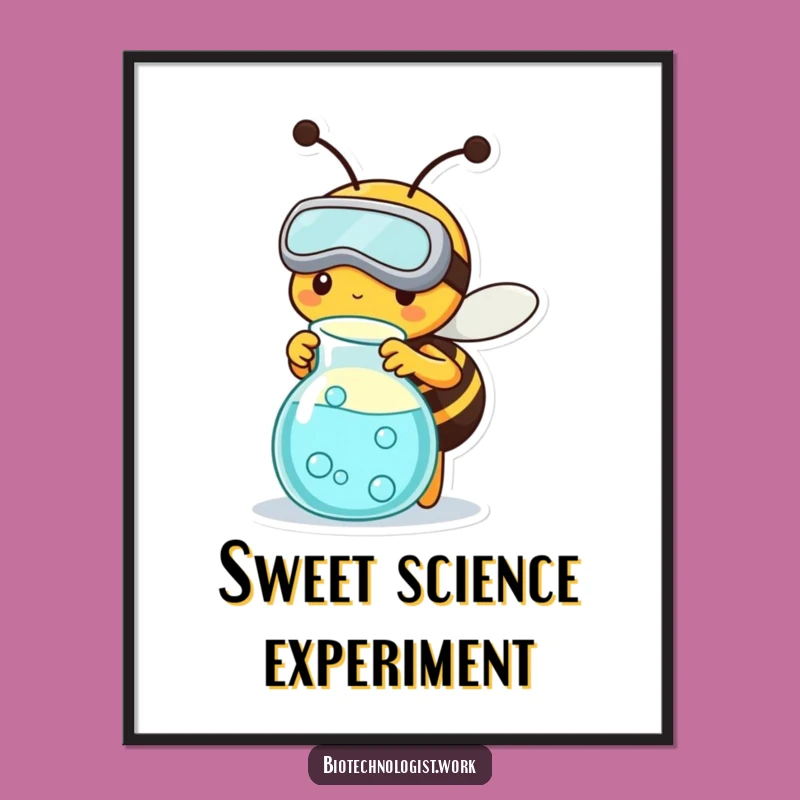 Funny Bee Scientist Digital Art: Add Buzzworthy Instant Decor to Your Space
