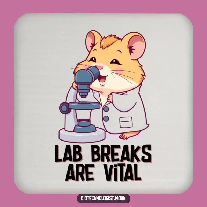Funny Hamster Scientist Coaster: Protect Surfaces with Lab Coat Critter Charm