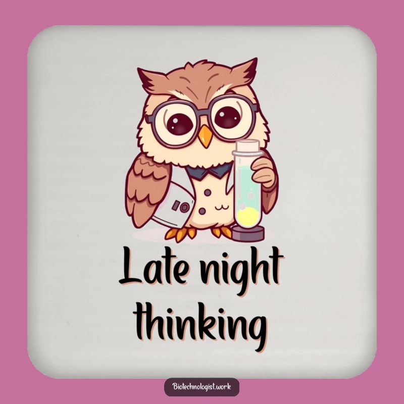 Funny Owl Scientist Coaster: Protect Surfaces with Wise Critter Style