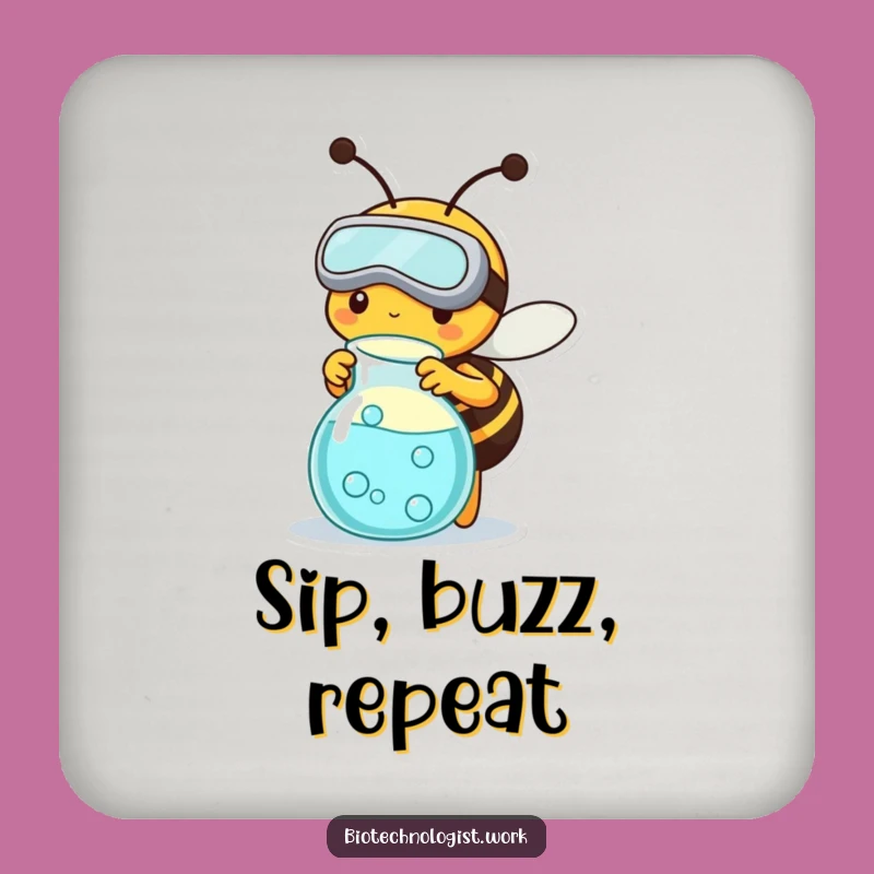 Funny Bee Scientist Coaster: Protect Surfaces with Diligent Critter Style