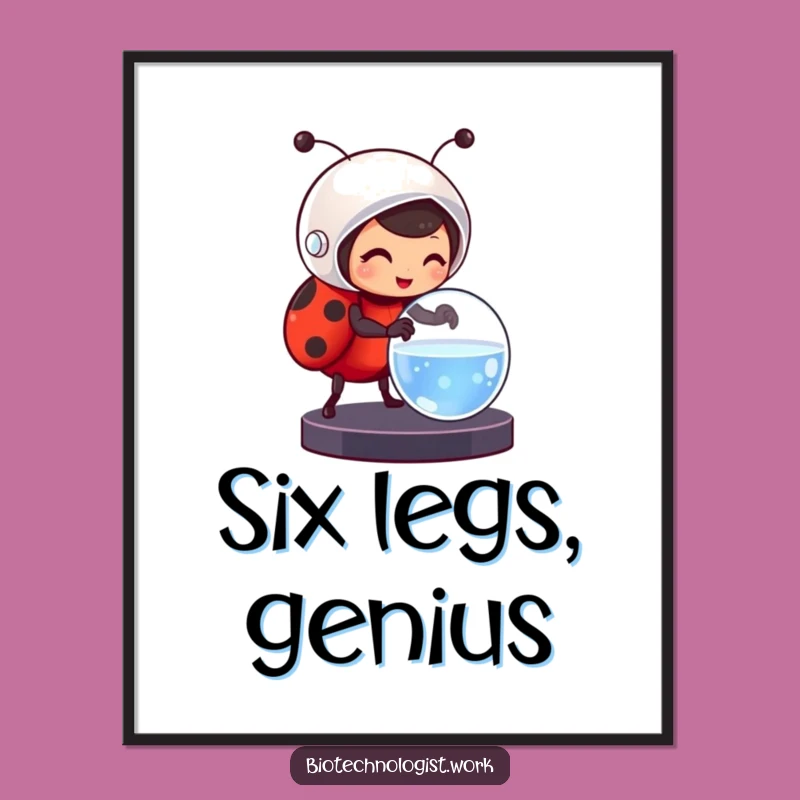 Funny Ladybug Scientist Poster: Cute Critter Wall Art for Your Space