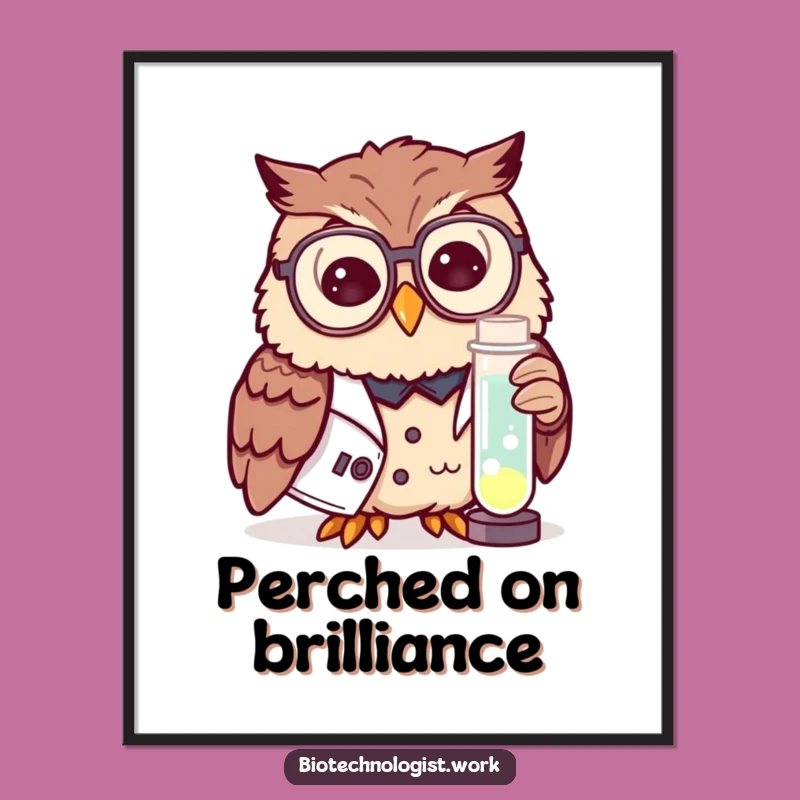 Funny Owl Scientist Poster: Wise Wall Art for Curious Minds and Spaces