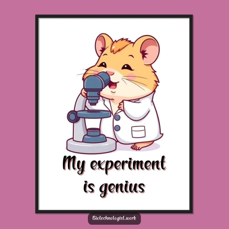 Funny Hamster Scientist Poster: Adorable Lab Coat Critter Wall Art for Your Space