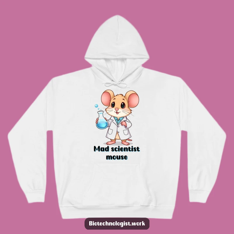 Funny Mouse Scientist Hoodie: Cozy Lab Coat Apparel for Curious Minds