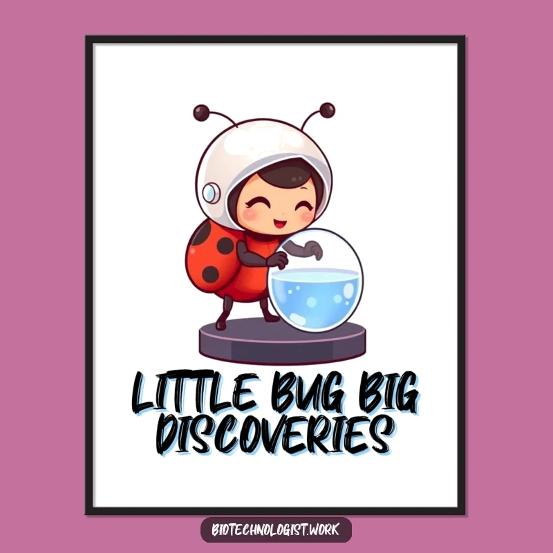 Free Printable Ladybug Scientist Art: Funny Insect, Downloadable Decor!
