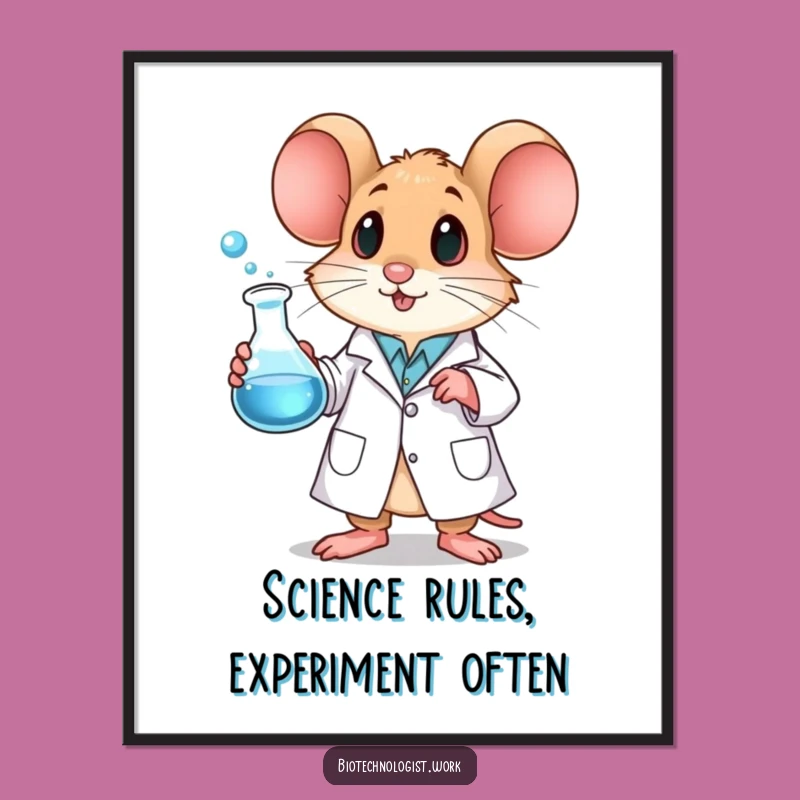 Free Printable Wall Art: Mad Scientist Mouse Funny Downloadable Decor