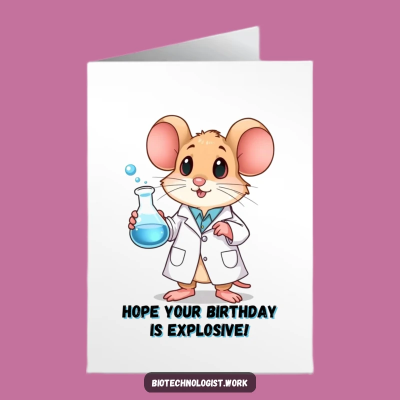 Free Printable Funny Birthday Card: Mad Scientist Mouse Downloadable Gift
