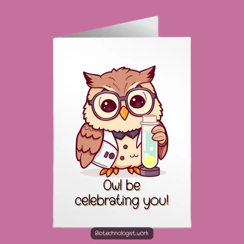 Free Printable Owl Scientist Birthday Card: Funny Wisdom, Downloadable Fun!