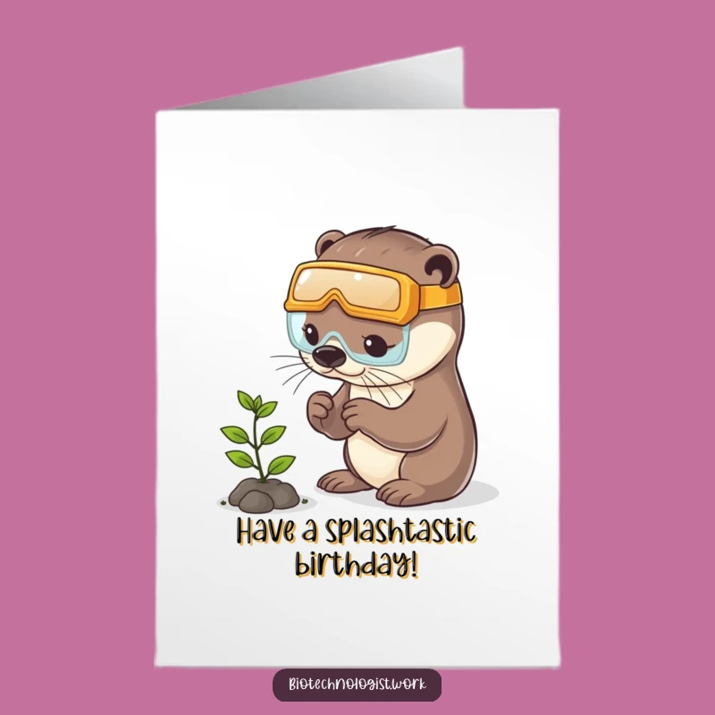 Free Printable Funny Birthday Card: Otter Explorer Downloadable Gift
