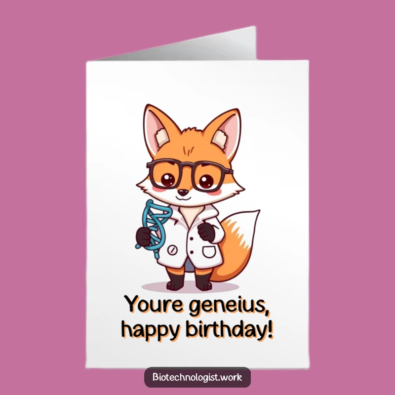 Free Printable Funny Birthday Card: Fox Scientist's Insight, Perfect Downloadable Gift