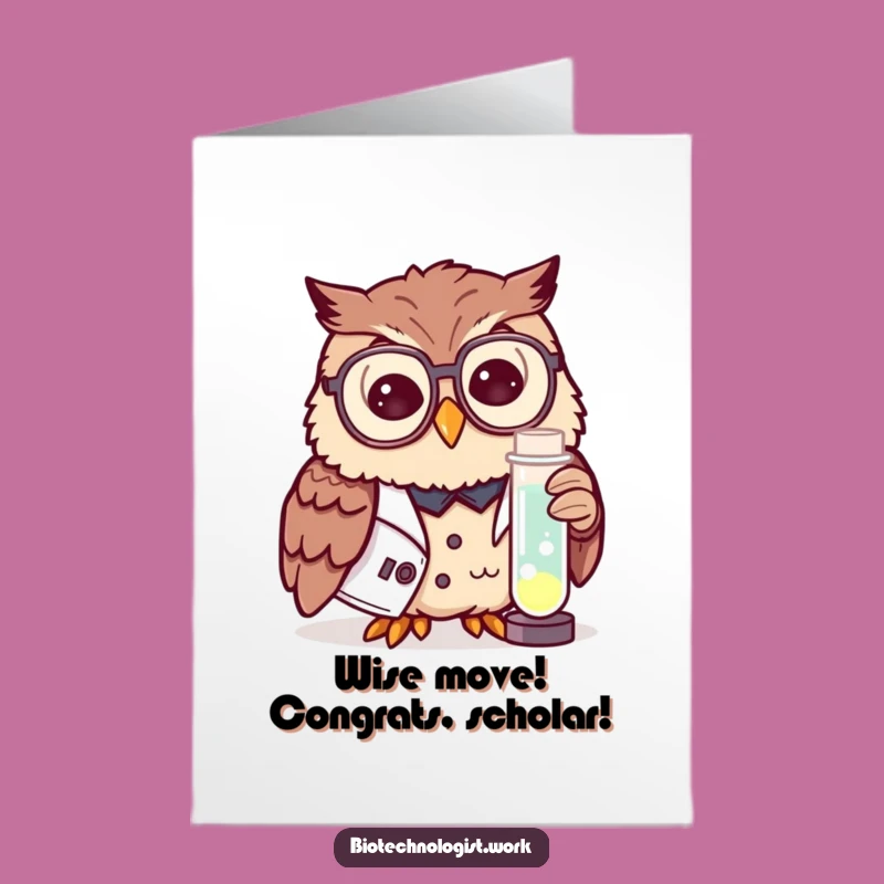 Free Printable Owl Scientist Congratulations Card: Funny Wisdom, Downloadable Success!