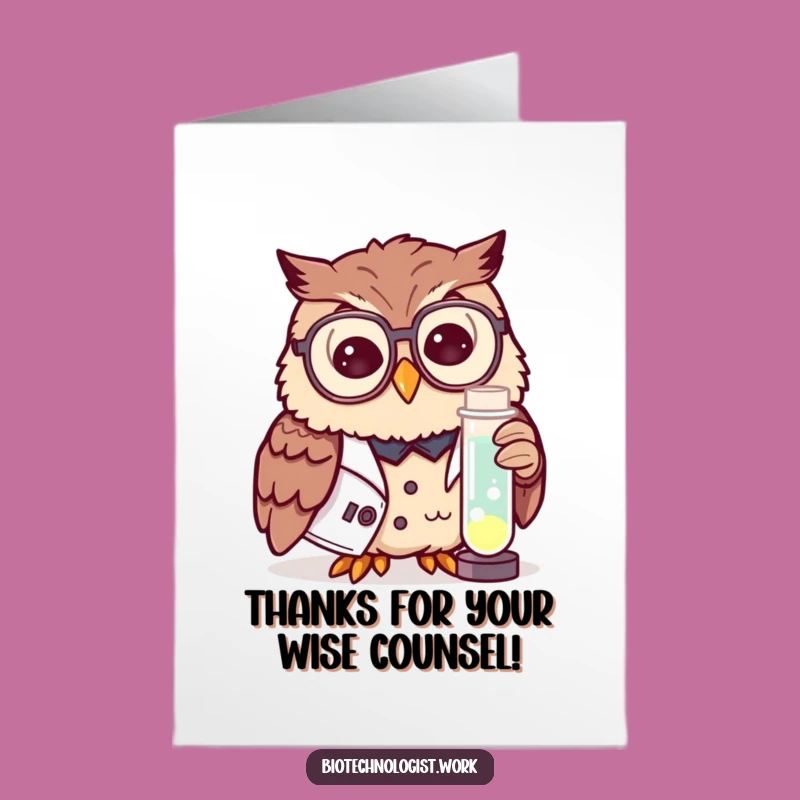 Free Printable Owl Scientist Thank You Card: Funny Wisdom, Express Gratitude!