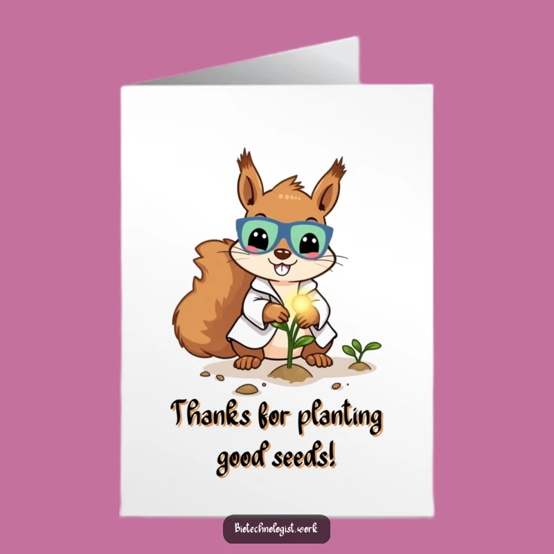 Free Printable Thank You Card: Grateful Squirrel Scientist, Thoughtful Downloadable Gift