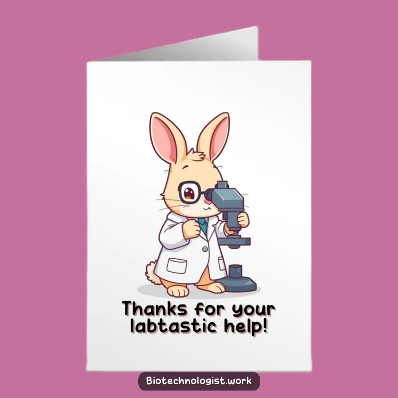 Free Printable Thank You Card: Grateful Rabbit Scientist, Thoughtful Downloadable Gift