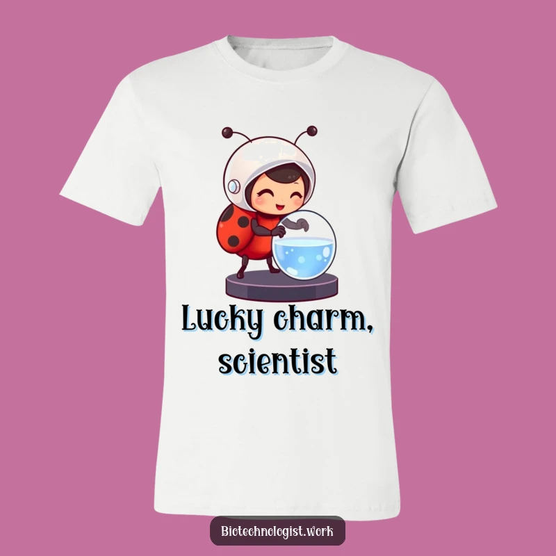 Funny Ladybug Scientist T-Shirt: Tiny Helmet, Big Discoveries in Style