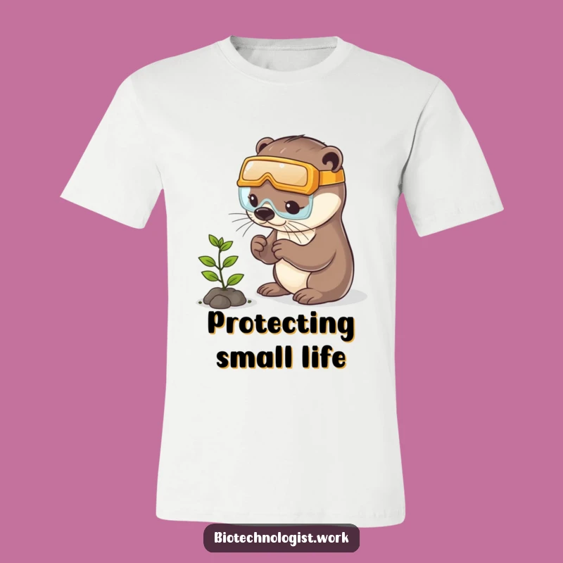 Funny Otter Gardener T-Shirt: Hilarious Safety Goggles Tee for Nature Lovers