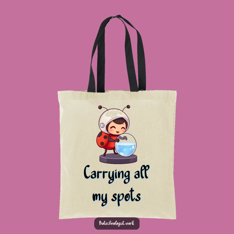 Funny Ladybug Scientist Tote Bag: Carry Your Discoveries with Cute Critter Flair
