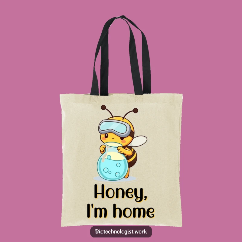 Funny Bee Scientist Tote Bag: Carry Your Experiments and Essentials with Buzz